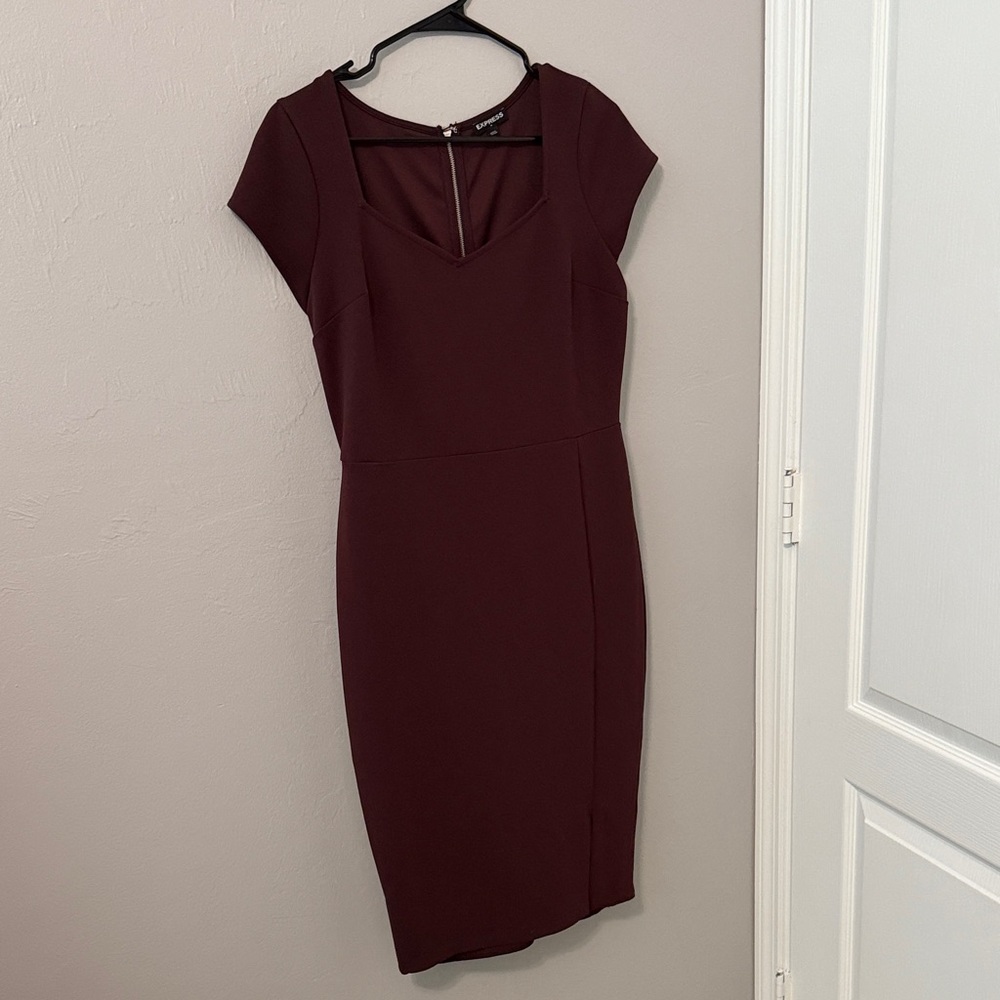 Express Elegant Burgundy Dress